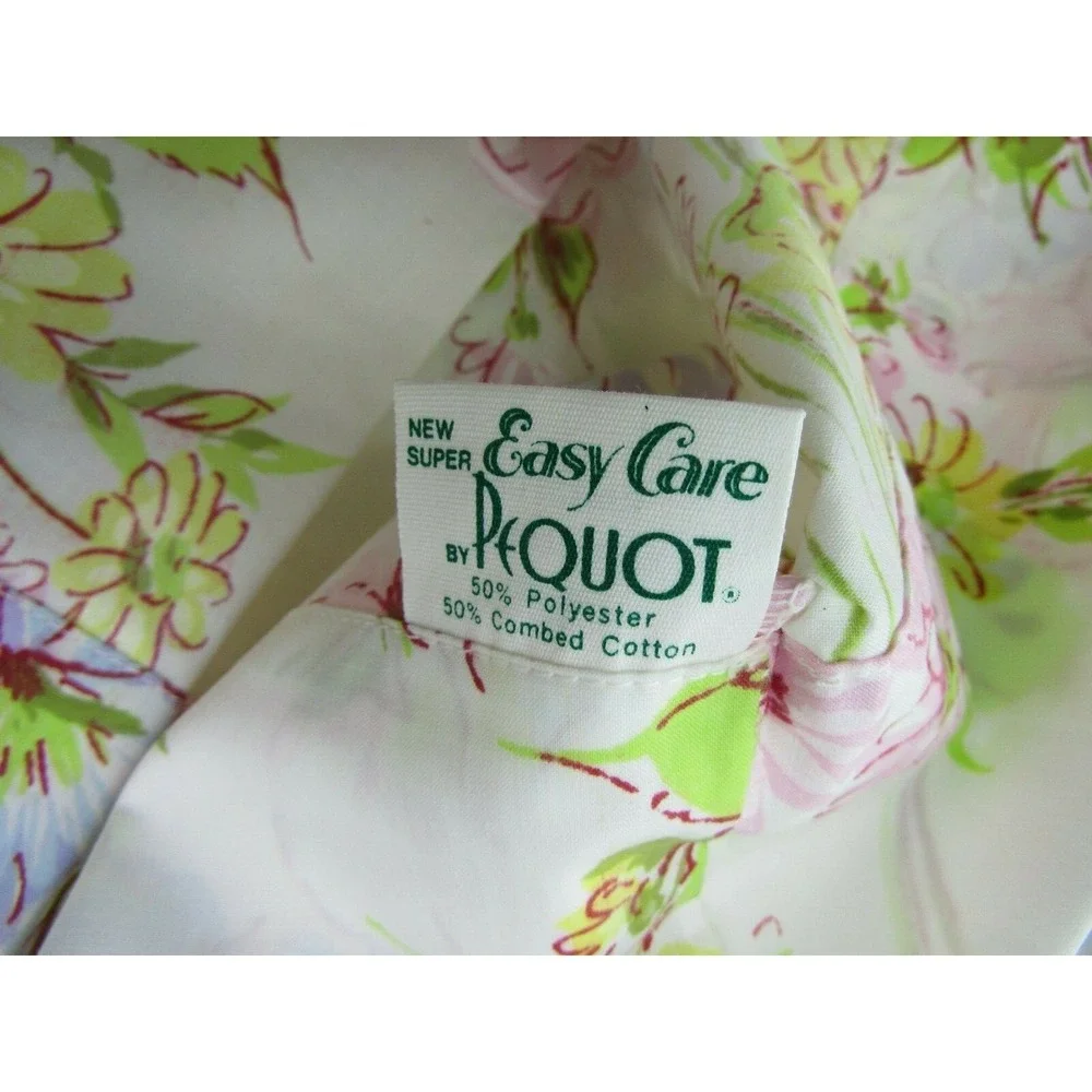 2x Vintage Pequot Single Standard Percale Floral Pillowcase Flowers Spring Pink